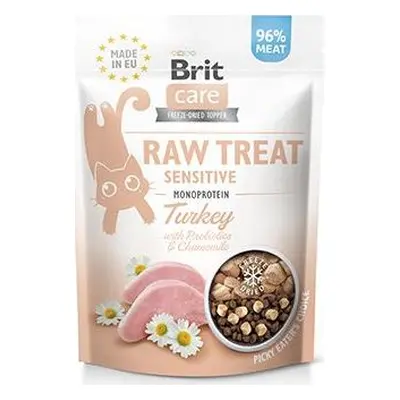 Pamlsky pro kočky Sensitive Turkey Brit Raw Treat, 40 g