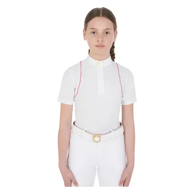 EQUESTRO Triko závodní Polo EQUESTRO, dětské, white/fuchsia