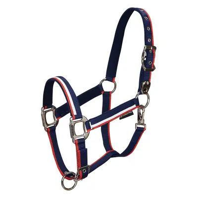 EQUESTRO Set ohlávky s vodítkem White Trim EQUESTRO, navy/red