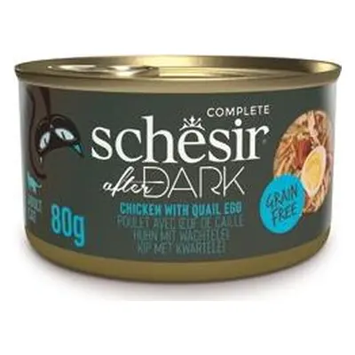 Konzerva pro kočky Schesir Cat After Dark Wholefood kuře/vejce, 80 g