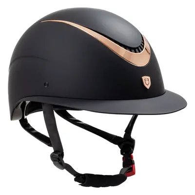 EQUESTRO Helma jezdecká Galaxy Shiny Wide EQUESTRO, black/rose gold shiny Obvod hlavy: 58-60 cm