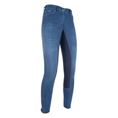 HKM Rajtky Summer Denim HKM, s celokoženým sedem, prodloužené, jeans blue/deep blue