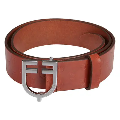 EQUESTRO Pásek kožený Buckle Logo EQUESTRO, silver/cognac Délka: