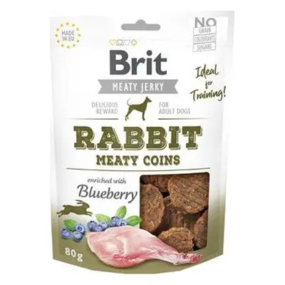 Pochoutka pro psy Brit Jerky Rabbit Meaty Coins, 80 g