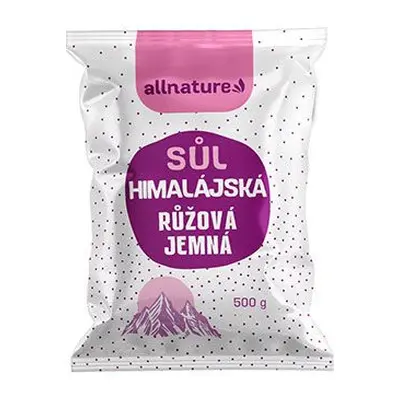 Allnature Sůl Himálajská růžová, jemná Allnature, 500 g