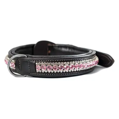 EQUESTRIAN STOCKHOLM Obojek pro psy Pink Crystal Equestrian Stockholm, tmavě hnědý