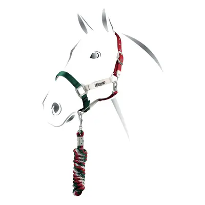 EQUESTRO Set ohlávky s vodítkem Flaggy EQUESTRO, green/white/red