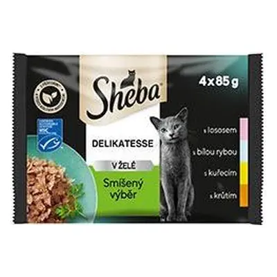 Sheba Kapsičky pro kočky Sheba, mix výběr v želé, 4x85 g