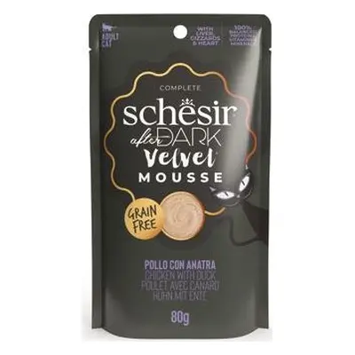 Kapsička pro kočky Schesir Cat After Dark Velv.Mousse kuře/kachna, 80 g