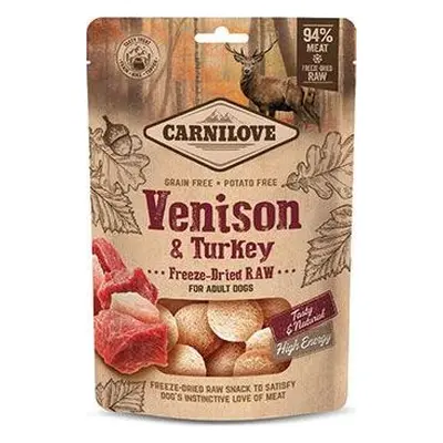 Pamlsky pro psy Carnilove Raw Freeze-Dried Venison&Turkey, 60 g