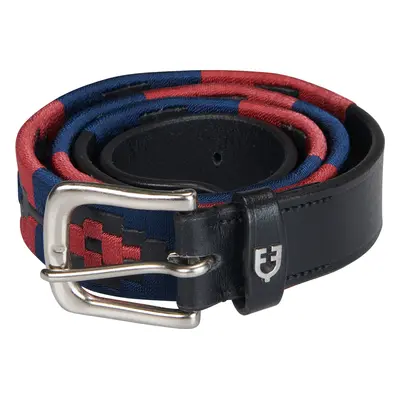 EQUESTRO Pásek kožený Polo S EQUESTRO, black/blue/burgundy Délka: