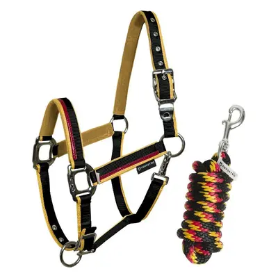 EQUESTRO Set ohlávky s vodítkem Red Trim EQUESTRO, black/red/yellow