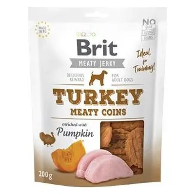 Pochoutka pro psy Brit Jerky Turkey Meaty Coins, 200 g