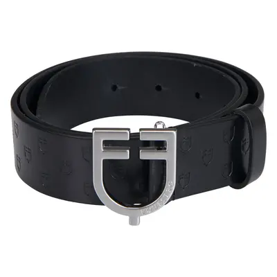 EQUESTRO Pásek kožený Buckle Logo EQUESTRO, silver/black Délka: