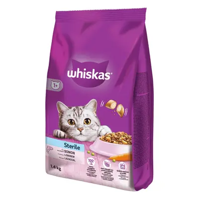 Granule pro kočky Whiskas Dry Sterile, s lososem, 1,4 kg