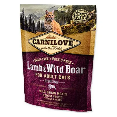 CARNILOVE Granule pro kočky Lamb & Wild Boar Adult Sterilised Carnilove, 400 g