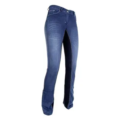 HKM Kalhoty jezdecké Summer Denim HKM, s celokoženým sedem, dámské, jeans blue/deep blue