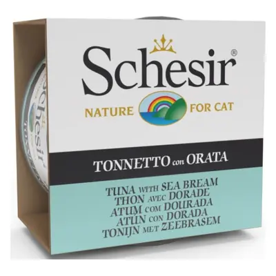 Konzerva pro kočky Schesir Cat Adult tuňák/pražma, 85 g