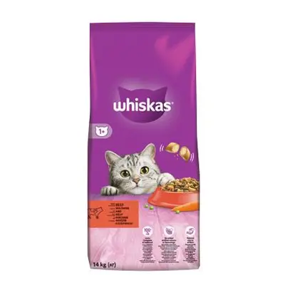 Whiskas Dry s hovězím masem a játry 14 kg