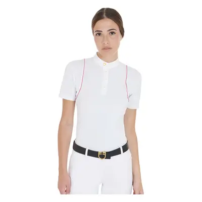 EQUESTRO Triko závodní Polo EQUESTRO, dámské, white/fuchsia