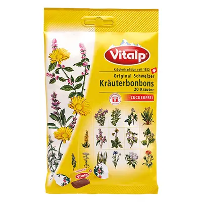 VITALP Bonbony Švýcarské, 20 bylin s medem bez cukru Vitalp, 75g