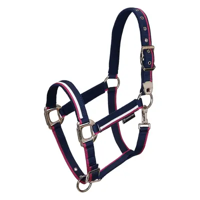 EQUESTRO Set ohlávky s vodítkem White Trim EQUESTRO, navy/fucsia