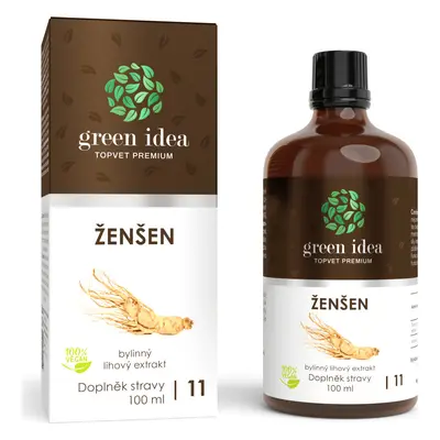 Green idea Bylinný lihový extrakt - Ženšen GREEN IDEA, 100 ml