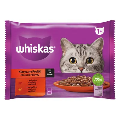 Kapsičky pro kočky Whiskas Klasický výběr ve šťávě, 4x85 g