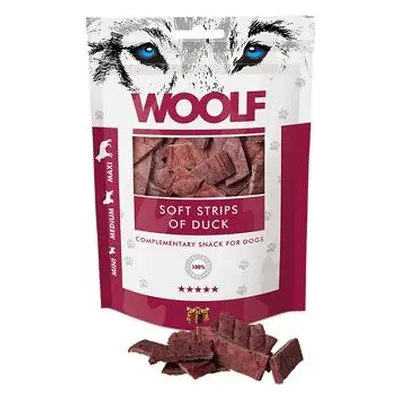 Woolf Pamlsky pro psy WOOLF, soft strips of duck, 100 g