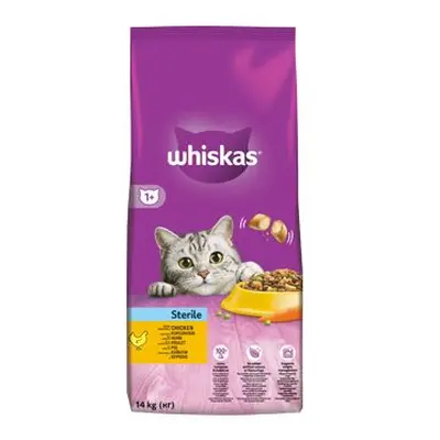 Whiskas Granule pro kočky Dry STERILE s kuřecím masem Whiskas, 14 kg