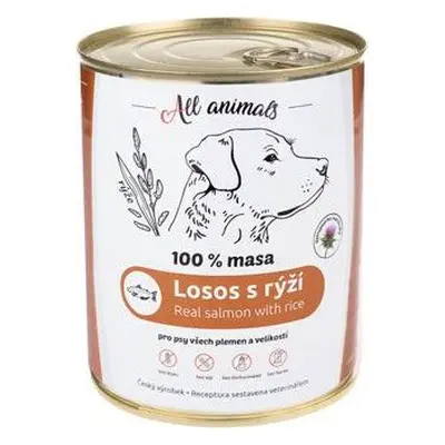 All Animals Konzerva pro psy ALL ANIMALS, losos s rýží, 800 g