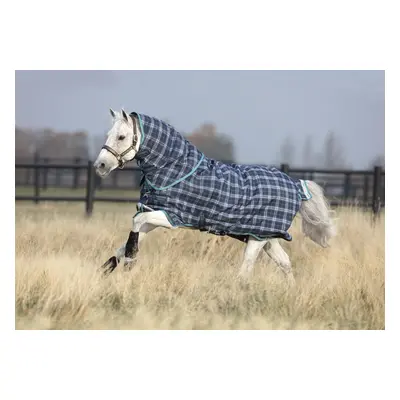 Deka výběhová Rhino Pony Plus Vari Layer®, s krkem, 250 g, navy check/teal Délka zad: