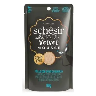 Kapsička pro kočky Schesir Cat After Dark Velv.Mousse kuře/vejce, 80 g