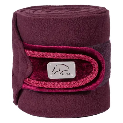 HKM Bandáže fleecové Mellow Velvet HKM, 4 ks, 2/3 m, wine red