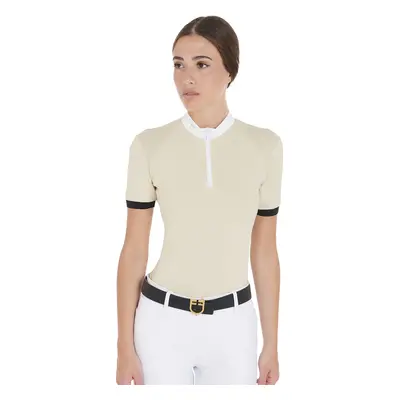 EQUESTRO Triko závodní Polo Slim Fit EQUESTRO, dámské, beige