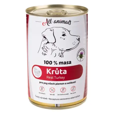 All Animals Konzerva pro psy i kočky All Animals, krůtí mleté, 400 g