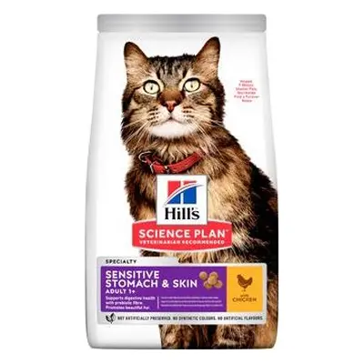 Granule pro kočky Hill's Fel. Dry SP Adult Sen.Stomach&Skin, Chicken, 7 kg