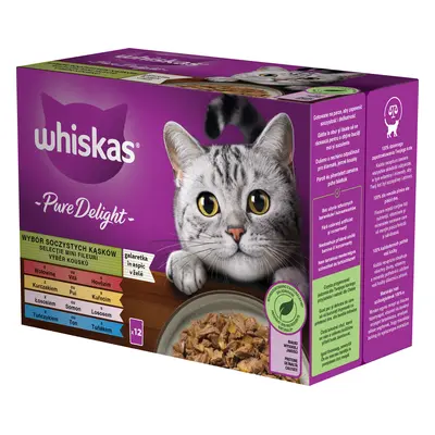 Kapsičky pro kočky Whiskas Pure Delight výběr v želé, 12x85 g