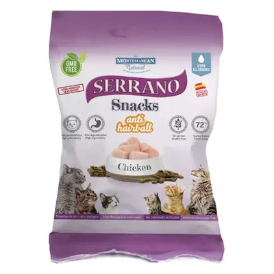 Pamlsky pro kočky Serrano Snack, Chicken-AntiHairball, 50 g