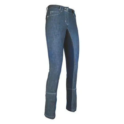 HKM Kalhoty jezdecké Miss Blink HKM, s celokoženým sedem, dámské, jeans blue