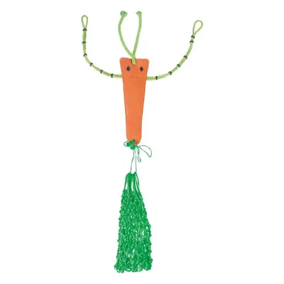 QHP Hračka pro koně se sítí na seno QHP, 30 cm, oka carrot