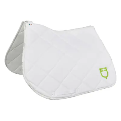 EQUESTRO Dečka podsedlová GP Multilogo EQUESTRO, všestranná, white/white/lime green