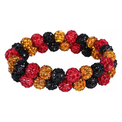 QHP Gumička do vlasů Strass QHP, black/red/yellow red