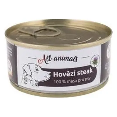 All Animals Konzerva pro psy ALL ANIMALS, hovězí steak, 100 g