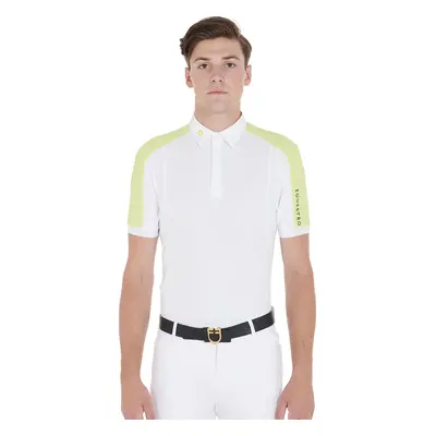 EQUESTRO Triko závodní Polo Slim EQUESTRO, pánské, white/lime