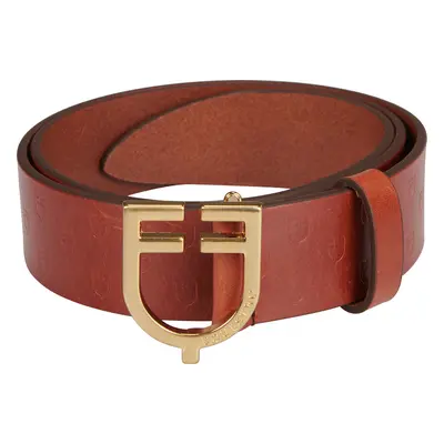 EQUESTRO Pásek kožený Buckle Logo EQUESTRO, gold/cognac Délka: