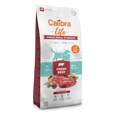 Granule pro psy Calibra Life Junior Small&Medium Fresh Beef, 12 kg