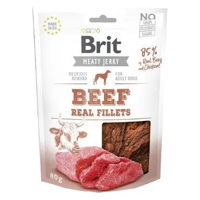 Pochoutka pro psy Brit Jerky Beef Fillets, 80 g