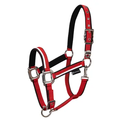 EQUESTRO Set ohlávky s vodítkem White Trim EQUESTRO, red/black