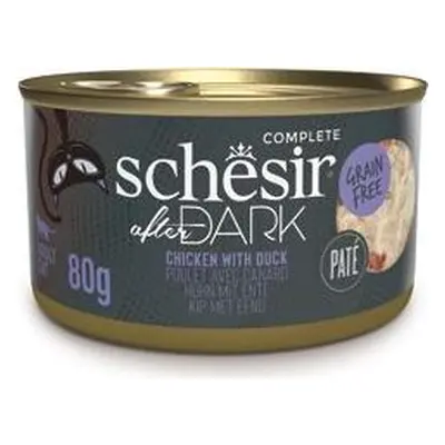 Konzerva pro kočky Schesir Cat After Dark Paté kuře/kachna, 80 g